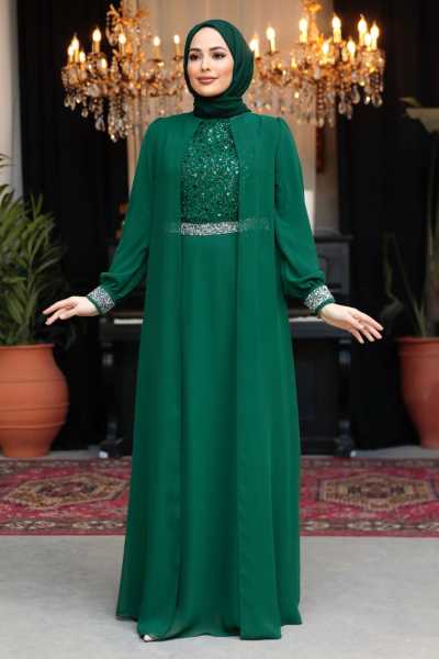 Neva Style Dress with Bellerin Suit in Luxurious Emerald Green